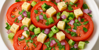 Ensalada de tomate y queso de Mahón