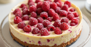 Tarta de queso con cereza