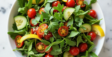 Ensalada de hojas de té