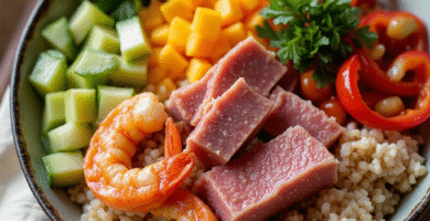 Plato de almuerzo hawaiano