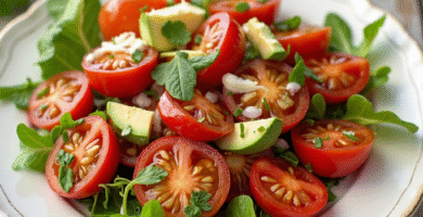 Ensalada de tomate y queso de Mahón